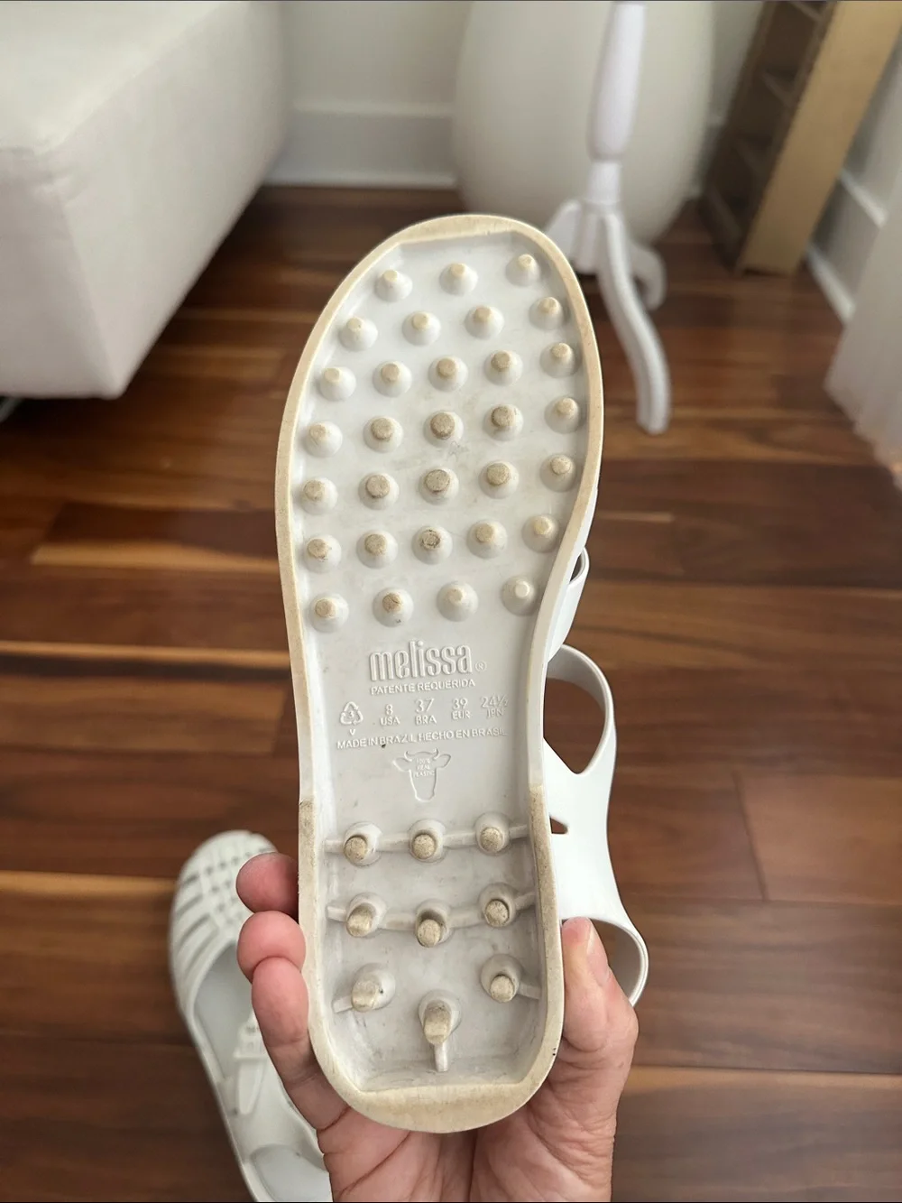 MELISSA LADIES POSSESSION WHITE MATTE JELLY SANDALS SIZE 8